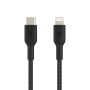 Belkin BOOST CHARGE - Cabo Lightning - 24 pin USB-C macho para Lightning macho - 1 m - preto - Fornecimento de energia USB (18W)