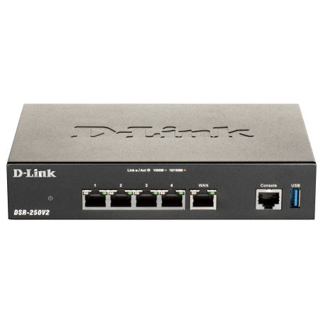 D-link Unified Services VPN Router - 1 x 10/100/1000 Mbps WAN port., 3 x 10/100/1000 Mbps LAN ports., 1 x 10/100/1000 Mbps port