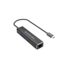 Conceptronic ABBY13B Gigabit Ethernet USB 3.2 Gen 1 Adapter with USB Hub, GbE, USB-A x 2, USB-C x 2  -