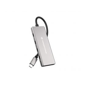 Conceptronic HUBBIES17G 7-Port USB 3.2 Gen 2 Hub, 10Gbps, USB-C x 4, USB-A x 3, 100W USB PD, Aluminum Case  -