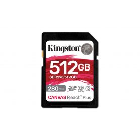 Kingston 512GB Canvas React Plus SDXC UHS-II 280R 150W U3 V60 for Full HD 4K  - SDR2V6 512GB