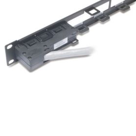 APC Data Distribution 1U Panel, Holds 4 each Data Distribution Cables for a Total of 24 Ports - AR8451