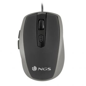 NGS Desktop Optical Wired Mouse DPI Switch 800/1600, 6 Botões, cinzento - TICKSILVER