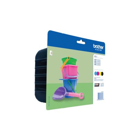Brother Pack Económico preto Cyan magenta e amarelo, 260 págs., para DCP-J562DW  MFC-J480DW  MFC-J880DW - LC221VALBP