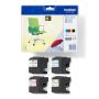 Brother Pack cartuchos de tinta preto cian magenta e amarelo super longa duração, 2.400 págs. A4 - LC229XLVALBP