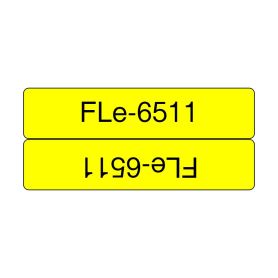 Brother Fita de etiquetas bandeira - Texto preto sobre fundo amarelo - Largura. 21 mm - Comprimento. 45 mm  - FLE6511