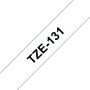 Brother Fita Laminada de 12 mm - Transparente Preto, para P-Touch - TZE131