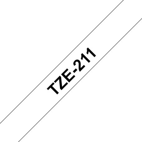 Brother Fita Laminada 6mm - Branco Preto. para P-Touch - TZE211
