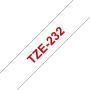 Brother Fita Laminada de 12 mm - Branco Vermelho, para P-Touch - TZE232