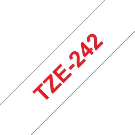 Brother Fita Laminada de 18 mm - Branco   Vermelho, para P-Touch - TZE242