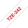 Brother Fita Laminada de 18 mm - Branco   Vermelho, para P-Touch - TZE242