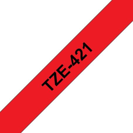 Brother Fita Laminada de 9 mm - Vermelho   Preto, para P-Touch - TZE421