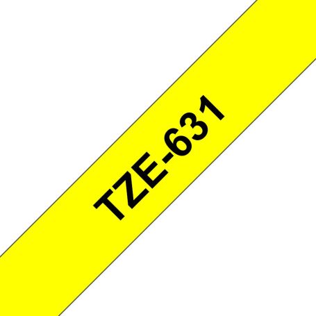 Brother Fita Laminada de 12 mm - Amarelo   Preto. para P-Touch - TZE631