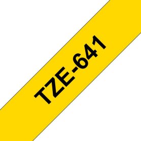 Brother Fita Laminada 18 mm - Amarelo Preto, para P-Touch - TZE641