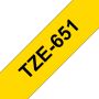 Brother Fita Laminada de 24 mm - Amarelo   Preto, para P-Touch - TZE651
