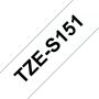 Brother Fita Laminada de 24mm - Transparente Preto (super-adesiva) - TZES151