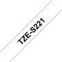 Brother Fita Laminada de 9mm, comprimento 8m - Branco Preto (super-adesiva) para P-Touch  - TZES221