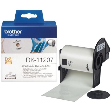 Brother 100 Etiquetas para CD DVD - Autocolante - tamanho 58 x 58 mm - DK11207