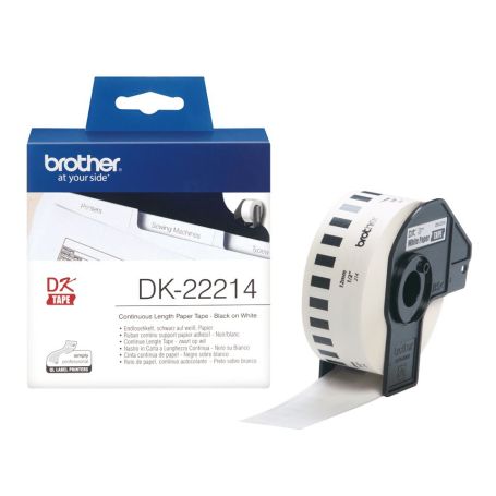 Brother Rolo de papel. contínuo autocolante (branco). Largura   Altura 12 mm - DK22214