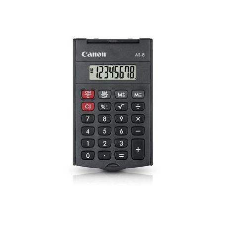 Canon Calculadora de Bolso AS-8 HB Ecológica - Calculadora portátil de 8 dígitos com design em arco - 4598B001AB