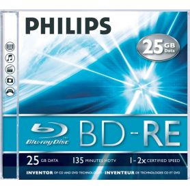 Philips Blu-Ray ReWritable 25GB 2x Jewel Case (5 unidades) - BE2S2J05C