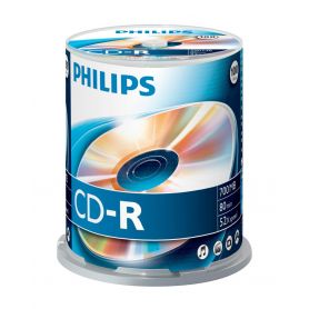 Philips CD-R 80Min 700MB 52x Cakebox (100 unidades) - CR7D5NB00