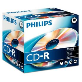 Philips CD-R 80Min 700MB 52x Jewel Case (10 unidades) - CR7D5NJ10