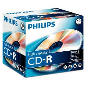 Philips CD-R 90Min 800MB 40x Jewel Case (10 unidades) - CR8D8NJ10
