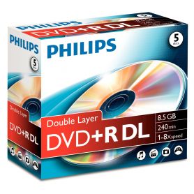 Philips DVD+R 8,5GB DL 8x JC (5) - DR8S8J05C