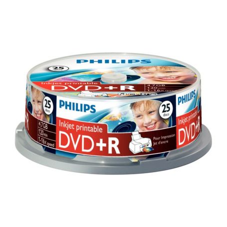 Philips DVD+R 4,7GB 16x Printable mate Cakebox (25 unidades) - DR4I6B25F