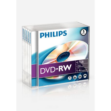 Philips DVD-RW 4,7GB 4x Jewel Case (5 unidades) - DN4S4J05F