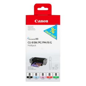 Canon CLI-8 BK PC PM R G Multi Pack para Pixma Pro 9000 (sem segurança) - 0620B027