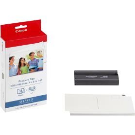 Canon Papel formato 10x15cm + tinteiro para CP-100   200   300   600, contém 36 folhas - 7737A001AH