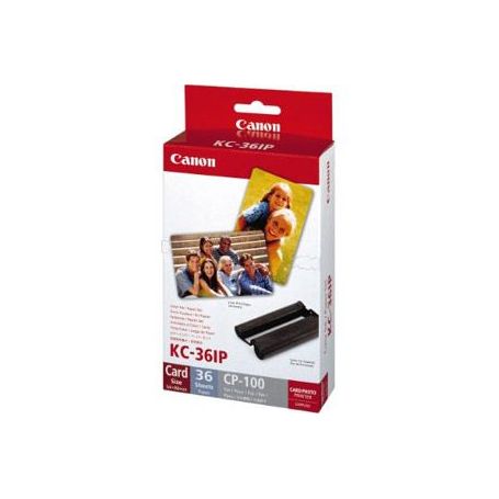 Canon KC-36IP Caixa com papel, 36 impressões de tamanho de cartão de crédito de 54 x 86 mm (2,1 x 3,4'') - 7739A001AH