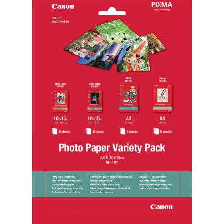 Canon Photo Paper Variety Pack A4 & 10 x 15cm VP-101 - 0775B079