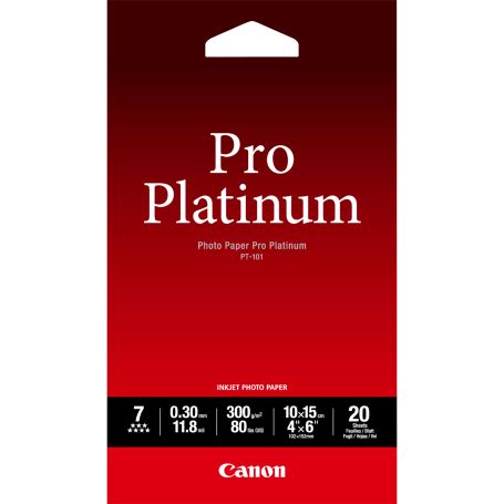 Canon Photo Paper Pro Platinum PT-101 (4x6), 20 Folhas - 2768B013