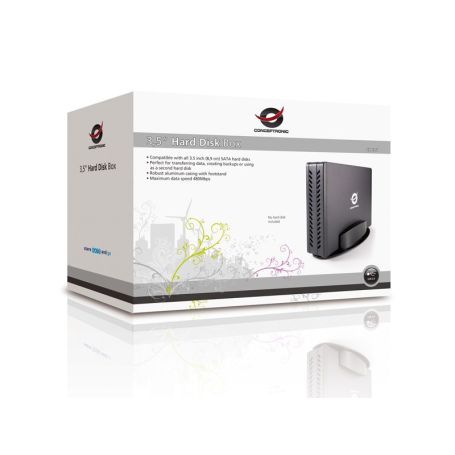 Conceptronic Caixa para disco duro 3,5'' Sata com conexão USB 2.0 metal - CHD3SU