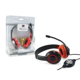 Conceptronic USB Headset - Preto e vermelho - CCHATSTARU2R