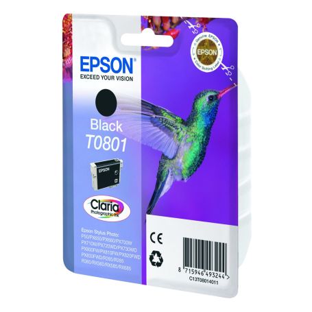 Epson Tinteiro Preto T0801 Tinta Claria Photographic (c alarme RF+AM) - C13T08014021