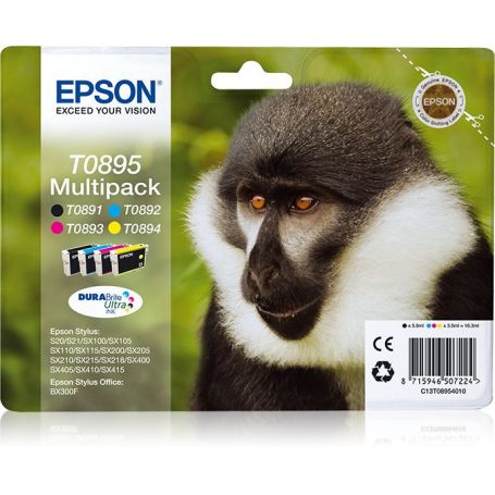 Epson MULTIPACK 4 Cores  para Stylus S20  21  SX105  115  205  215  218  405  415  Office BX300F  - C13T08954020