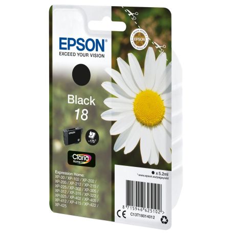 Epson Tinteiro Preto Série 18 Margarida Tinta Claria Home (c alarme RF+AM) - C13T18014022