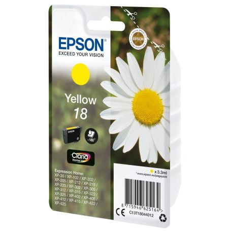 Epson Tinteiro Amarelo Série 18 Margarida Tinta Claria Home (c alarme RF+AM) - C13T18044022