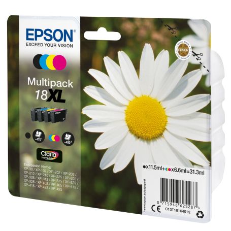 Epson Multipack 4 cores Série 18XL Margarida Tinta Claria Home (c alarme RF+AM) - C13T18164022