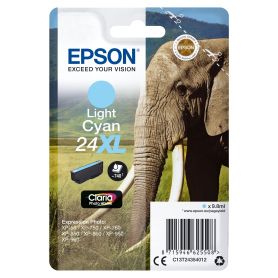 Epson Tinteiro Cyan claro Série 24XL Elefante Tinta Claria Photo HD (c alarme RF+AM) - C13T24354022