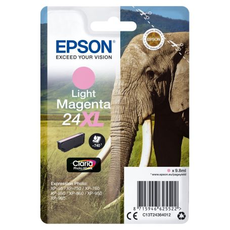 Epson Tinteiro Magenta claro Série 24XL Elefante Tinta Claria Photo HD (c alarme RF+AM) - C13T24364022