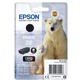 Epson Tinteiro Preto Série 26 Urso Polar Tinta Claria Premium (c alarme RF+AM) - C13T26014022