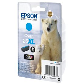 Epson Tinteiro Cyan Série 26XL Urso Polar Tinta Claria Premium (c alarme RF+AM) - C13T26324022