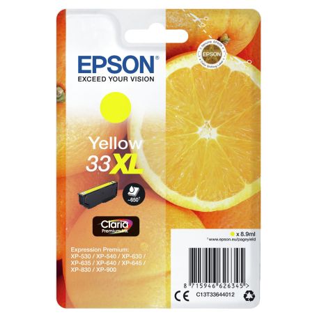 Epson Singlepack Yellow 33XL Claria Premium Ink - C13T33644022