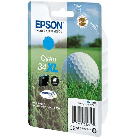 Epson Singlepack Cyan 34XL DURABrite Ultra Ink - C13T34724010