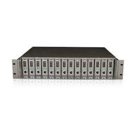 TP-Link 14-slot unmanaged media converter chassis, 19-inch rack-mountable, supports redundant power supply - TL-MC1400